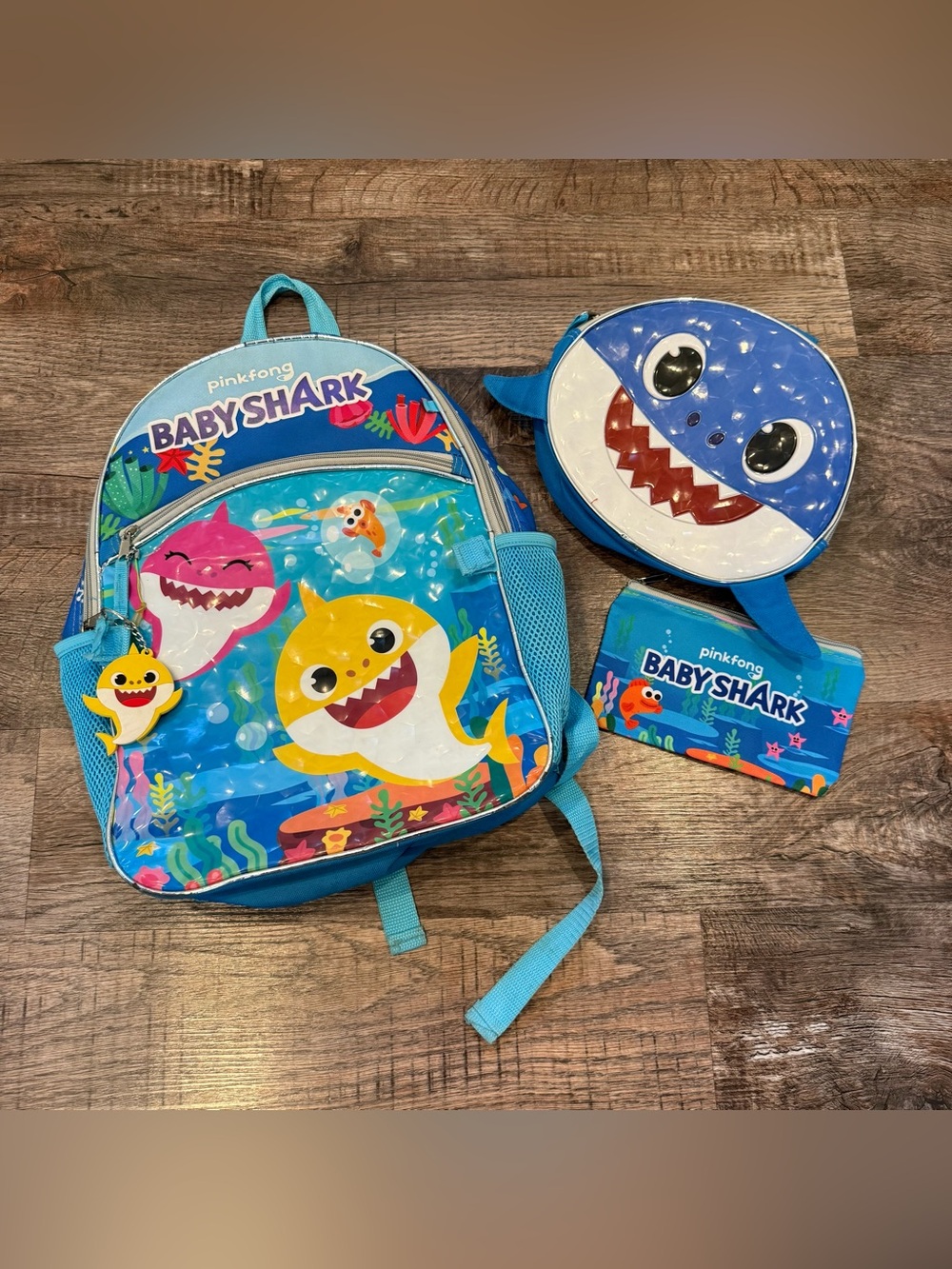 Baby Shark Kids Backpack With Lunch Box and Pencil Case School Bag Book Bag